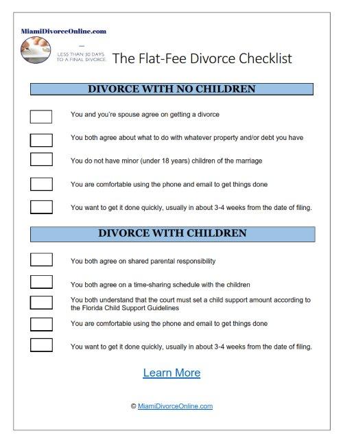 Flat Fee Divorce Checklist